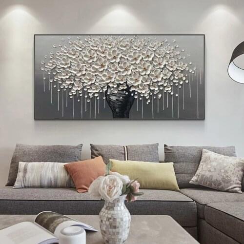 Modern canvas big money tree flower canvas painting on canvas abstract home art picture living room home decoration painting