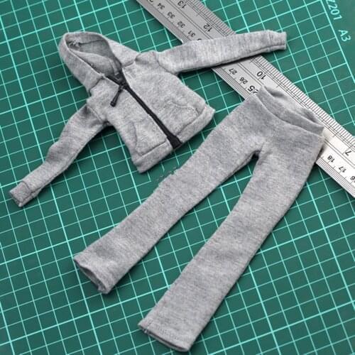 2 Colors 1:6 Scale Female Sport Suit Sweatshirt Hoodies Sweatpants Set For KUMIK PHicen Tbleague Jiaou Doll Action Figures