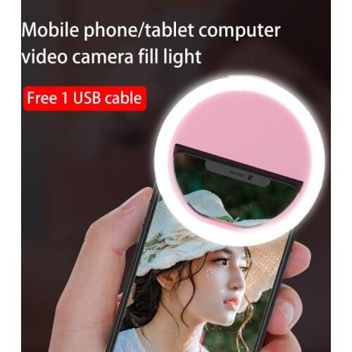 USB charge LED Selfie Ring Light for Iphone Supplementary Lighting Selfie Enhancing Fill Light for xiaomi Phone ring light