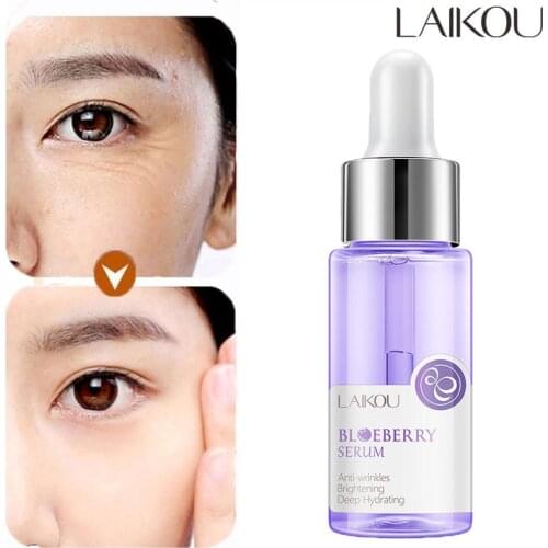 LAIKOU Blueberry Face Serum Whitening Brighten Hydrating Repair Damage Skin Anti-Aging Remove Wrinkles Fine Lines Skin Care 17ml
