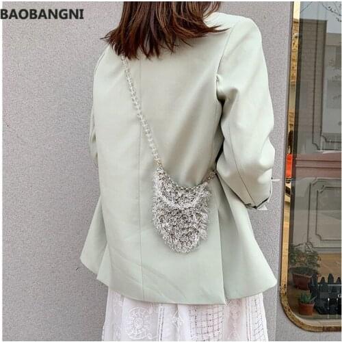 Evening Clutch Bags New Beaded Small Purses Womens Wallet Trendy Texture Transparent One-shoulder Messenger Bag Handmade