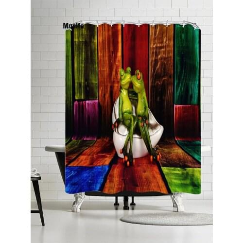 Musife Custom High Quality Frog Shower Curtain Waterproof Bathroom Polyester Fabric Bathroom Curtain