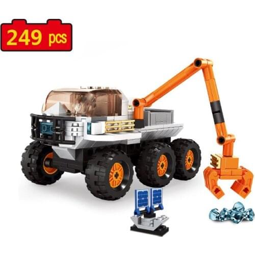 Military series Space Science Exploration Lunar Wheeled scientific test vehicle DIY Model Building Blocks Bricks Toys Gifts