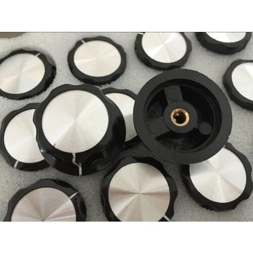 10PCS Skirted Knob A05 For Standard Pots Black 27mm D 15mm H