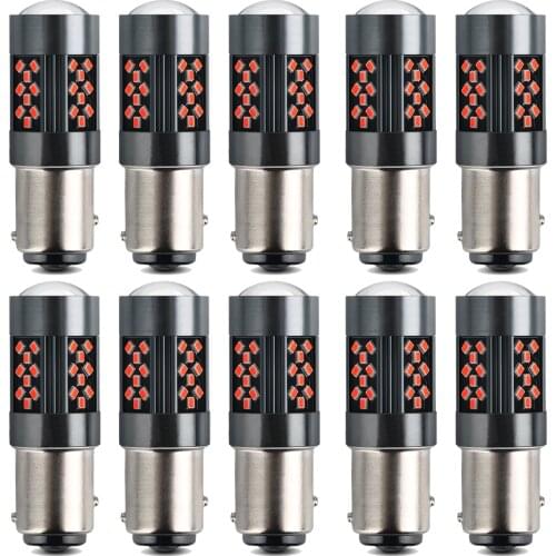 10X 1156 BA15S P21W LED 7443 W21/5W T20 Canbus 2016 42SMD BAY15D P21/5W 1157 Car Turn Signal Reverse Brake Light Bulb Auto Lamp