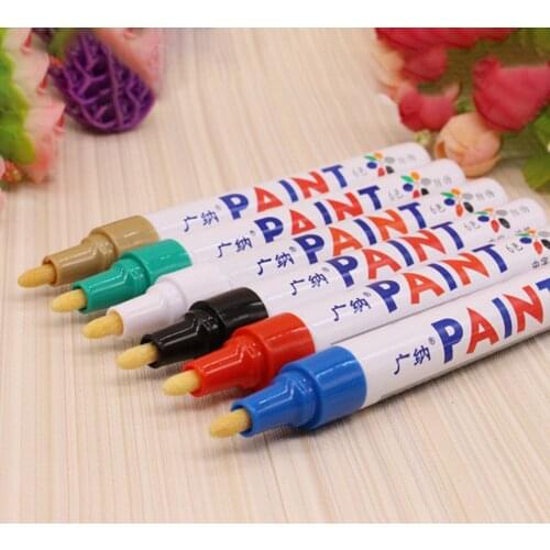 12pcs/lot colorful Waterproof pen Car Tyre Tire CD Metal Permanent Paint markers Graffiti Oily Marker Pen stationery office
