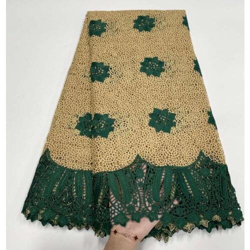 5yards/pc) Newest two colors African Guipure lace high quality army green cord lace fabric for party dress 8 colors WJY010