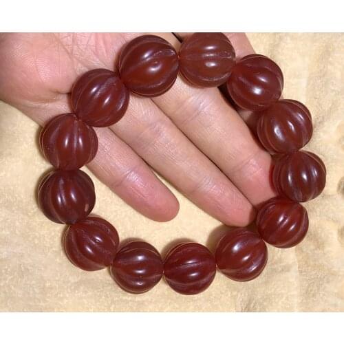 Royal Tibetan red agate Pumpkin shape beads bracelet abangle
