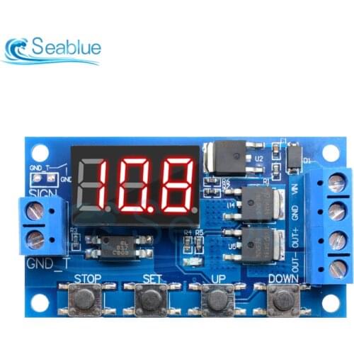 DC 12V 24V Dual MOS LED Digital Time Delay Relay Trigger Cycle Timer Delay Switch Circuit Board Timing Control Module DIY