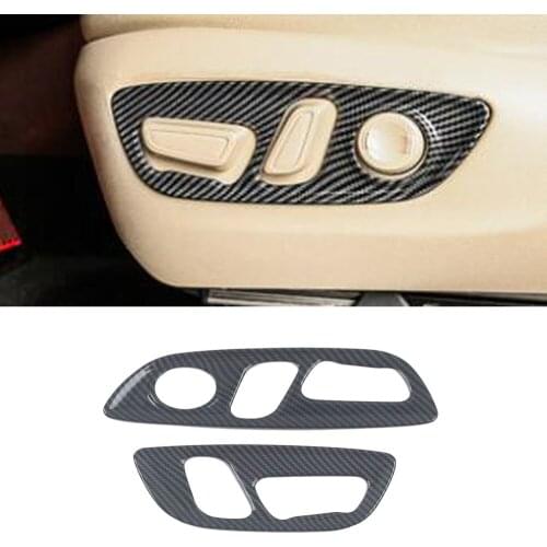 For Toyota Highlander 2021 2022 Carbon Fiber Style Car Seat Adjustment Frame Cover Trim Stickers Car Styling Auto Accessories
