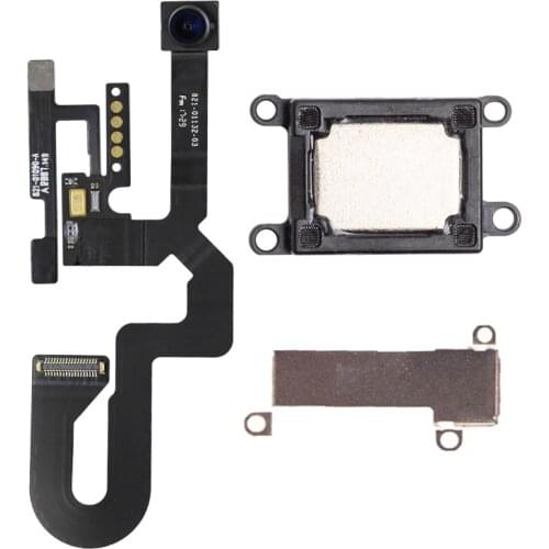 1pcs For iPhone 7 8 Plus Proximity Sensor Light Small Facing Front Camera Flex Cable With Earpiece Speaker +Metal Plate