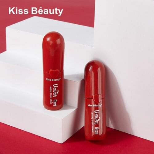 KISS BEAUTY 4 Colors Lip Gloss Moisturizing Moist Matte Liquid Lipstick Long Lasting Waterproof Lip Cosmetics TSLM1