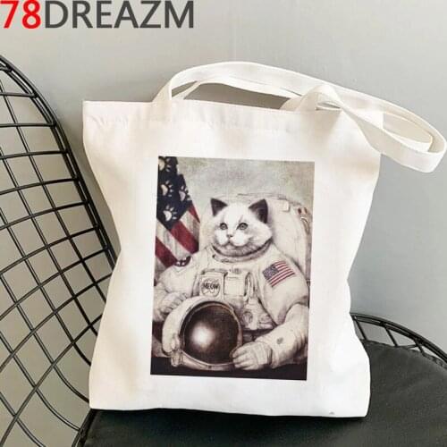 Cat shopping bag cotton grocery bolsas de tela recycle bag bag bolsas reutilizables bolsas ecologicas custom