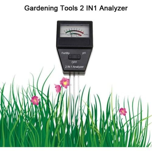 JIGUOOR 2 in 1 Soil PH Meter Feitility Tester with 3 Probes Measuring Tools Digital Analyzer for Plants Crops Flowers Hydroponic
