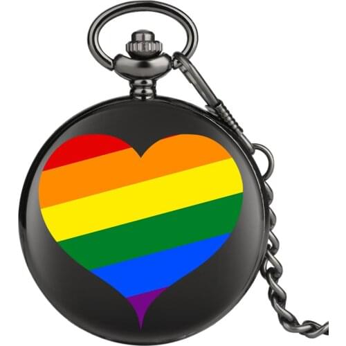 Colorful Heart-shaped Pocket Watch for Women relogio de bolso Necklace Clock Male Accessory Couple Lover Gift reloj de bolsillo