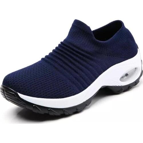 Oversize Platform Massive Shoes for Women Sneakers Socks Blue Knit Sport Shoes Female Running Shoes Sports Woman Sneackers B-497
