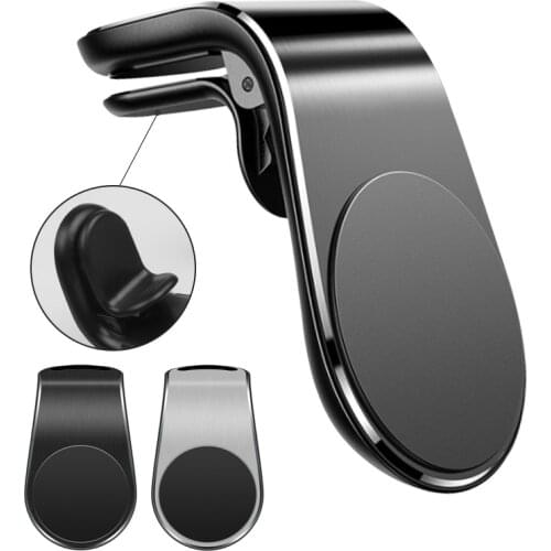 360° Metal Magnet Phone Stand GPS Mount Holder Air Vent Clip For iPhone 12 11 Pro Huawei Xiaomi Car Magnetic L-Type Phone Holder