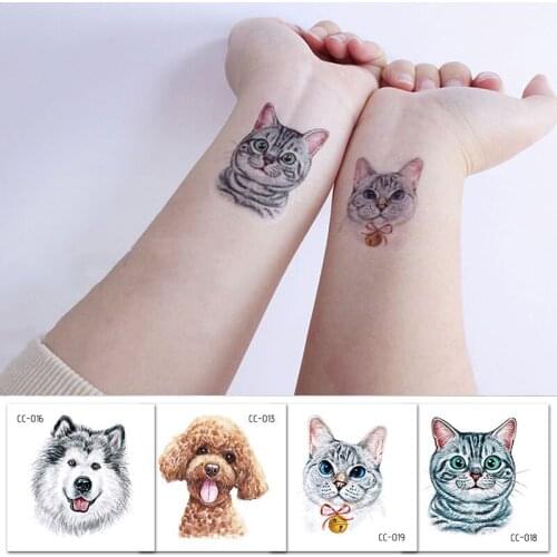Cute Animals Waterproof Temporary Tattoos Girls Boys Arm Body Ankle DIY Lovely Cat Dog Unicorn Rabbit Tattoo Decals Wholesale