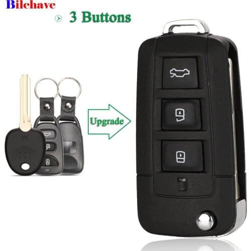 Bilchave 3Button For Hyundai Sonata Ix35 Tucson Santa fe Elantra KIA Sedona Rondo Spectra Fob Modified Flip Remote Car Key Shell