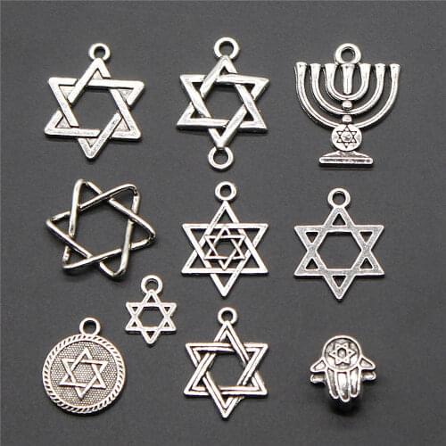 Fashion 20pcs Star Of David Charms Pendant For Bracelet Earrings Jewelry Diy Accessory