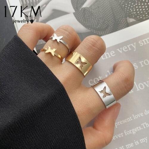 Fashion Adjustable Butterfly Ring For Lover Women Men Romantic Hollow Animal Wedding Couple Rings 2021 Trend Jewelry