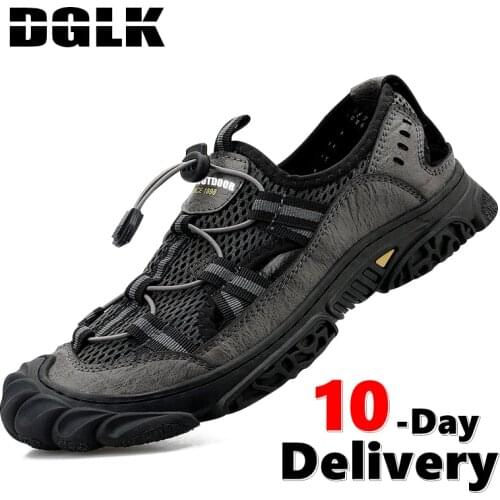 New Big Size Genuine Leather Cowhide Men Sandals Summer Quality Beach Slippers Casual Sneakers men s sandals