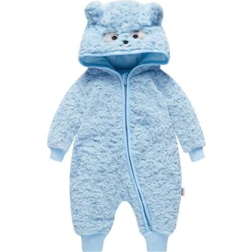 Newborn Cartoons Baby Girl Outfit Autumn Winter Infant Thick Fluff Baby Rompers for Baby Girls Jumpsuit Newborn Baby BoysClothes