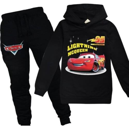 Disney McQueen Car Original Childrens Sets Hoodies pants Boys joggers sportwear Toddler Girl Clothes Sports Suit Tracksuit