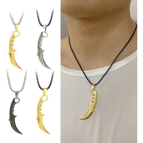 Game Counter Strike CSGO Necklace Cosplay Claw Knife Pendant Neck Chain Choker Men Fashion Jewelry Souvenirs Accessories