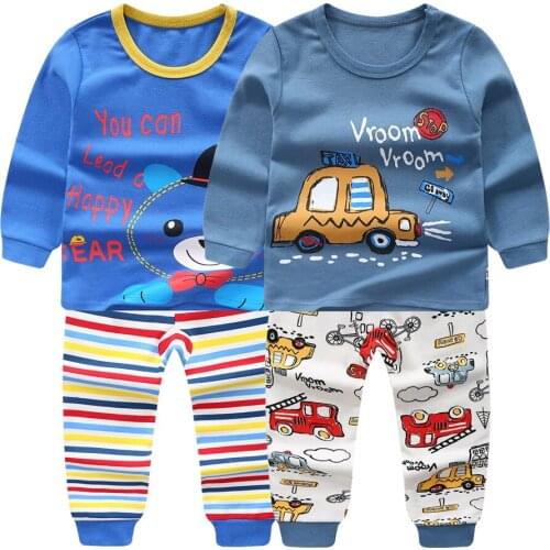 3-8Year Thick Kids Pajamas Sets Cotton Boys Sleepwear Suit Warm Child Girl Pajamas Long Sleeve Tops+Pants Children Clothing DS29