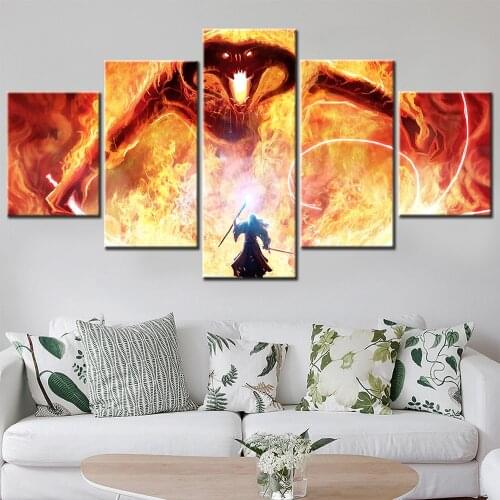 5 Piece Wall Art Canvas Anime Manga Figure Demon & Samurai Posters And Pictures Modern Room The Wall Decoration Paintings