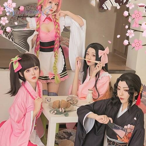 Demon Slayer: Kimetsu no Yaiba Kochou Shinobu Kanroji Mits Cosplay Costumes Stage Performance Clothes , Perfect Custom for You