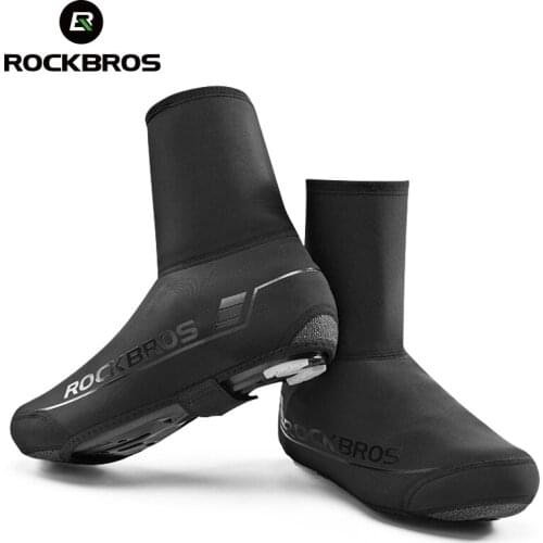 ROCKBROS Winter Waterproof Cycling Shoe Cover Reflective Thermal Elastic Rainproof Bike Shoe Cover Cycling Overshoes Boot Covers