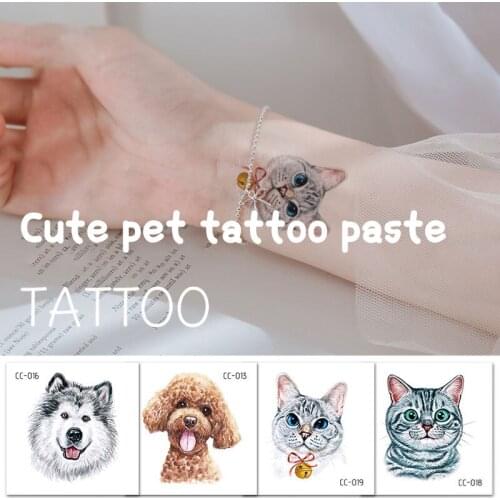 RocooArt New Waterproof Childrens Animal Dog Cat Tattoo Stickers Environmental Fun Cartoon Stickers Temporary Tattoos Stickers