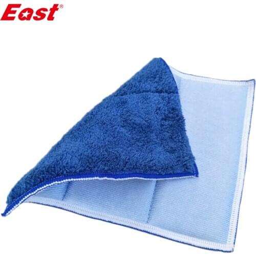 East 5pcs Microfiber Kitchen Towel Dish Cleaning Cloth Absorbent Wipes Household Cleaning Thick Scouring Pad Blue
