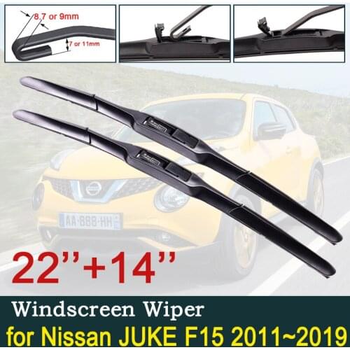 For Nissan JUKE F15 2011~2019 2012 2013 2014 2015 2016 Windscreen Windshield Wipers Car Wiper Blades Car Accessories Stickers