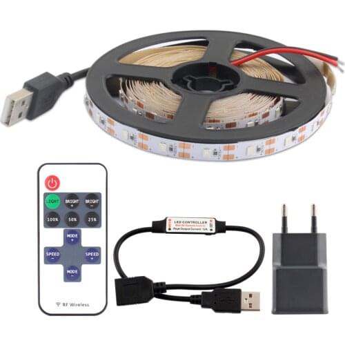 5V USB LED Strip SMD 2835 Remote LED Dimmer Controller Room Light Magic House Adapter 5V Car Source 1M 2M 4M 5M PC TV Backlight
