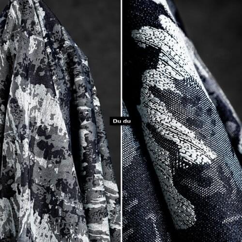 50*160cm Jacquard Texture Clothing Fabric Denim Thick Hard Fabric Coat Skirts Bag Design Fabric DIY