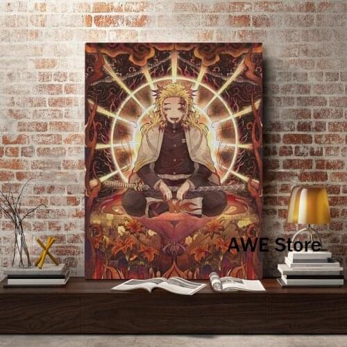 Kyojuro Rengoku Kimetsu no Yaiba anime Wall Art Canvas Decoration poster prints for living room Home bedroom decor Painting