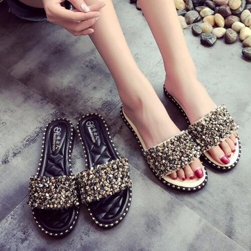 Women Slippers Flip Flops Peep Toe Sandals Glitter Slippers Sandals Platform Comfortable Summer Slippers Women 3289