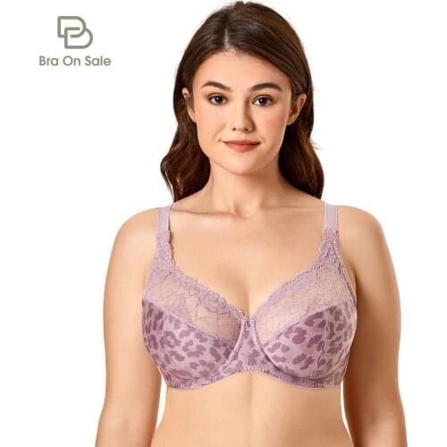Womens Beauty Lace Non Padded Minimizer Full Figure Underwire Bra Plus Size
