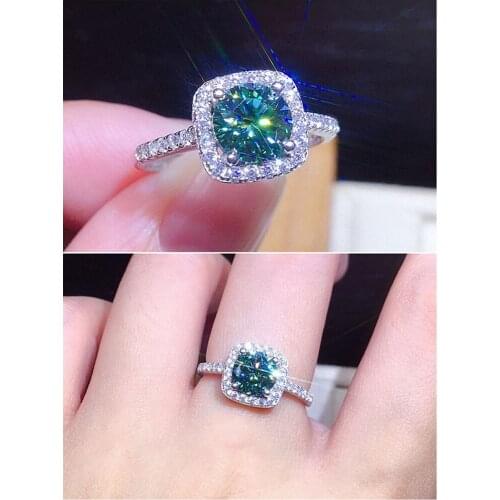 Square Crystal Zircon Diamonds Gemstones Rings for Women 18k White Gold Silver Color Trendy Jewelry Bague Bijoux Wedding Bands