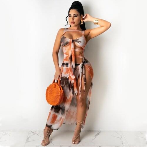 2021 Summer New Sexy Tops For Women Mesh See Through Printing Irregular Lace Long Dress New Arrival Fashion Style Stretch Gowns