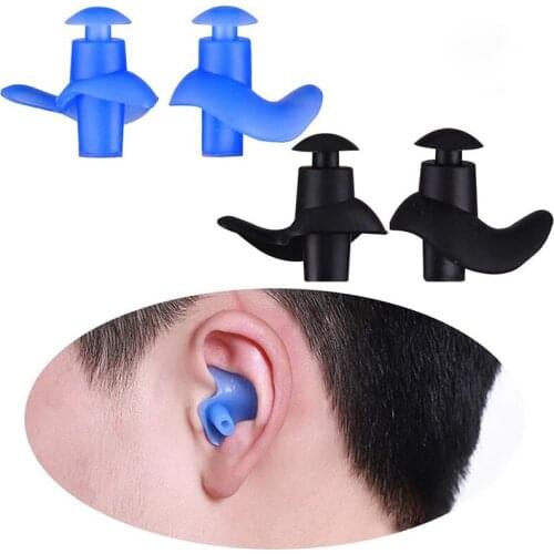 1 Pair Swimming Ear Plugs Professional Waterproof Reusable Silicone Earplugs for Swimming Showering Surfing Water Sports
