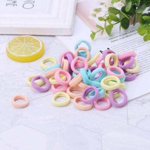 100 100 Pcs/Set Hair Band Girls Ponytail Elastic Soft Nylon Headband Headwear Candy Color Cute Fashion Accessories Kids Children