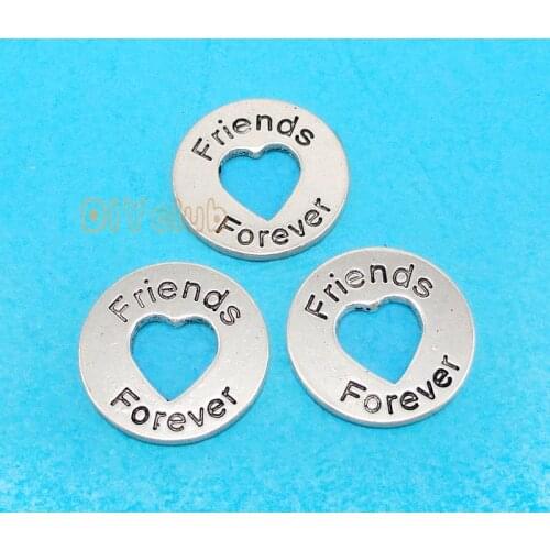 25pcs-Antique Tibetan Silver Friends Forever Charms, Jewelry Accessories 24mm