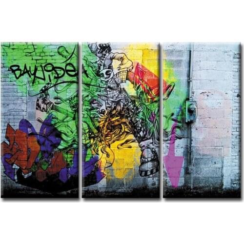 3 Pieces Framed Wall Art Picture Gift Home Decoration Canvas Print painting Graffiti poster series Wholesale/ Abstract -57
