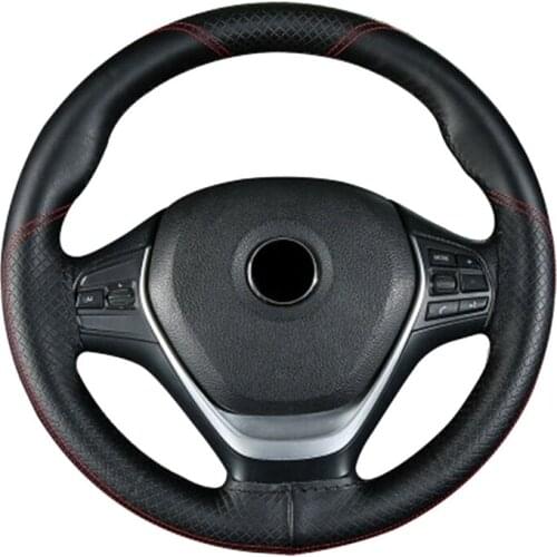 38cm DIY Car Steering Wheel Cover Non-slip and breathable Universal Genuine Leather With Needle and Thread Interior accessories