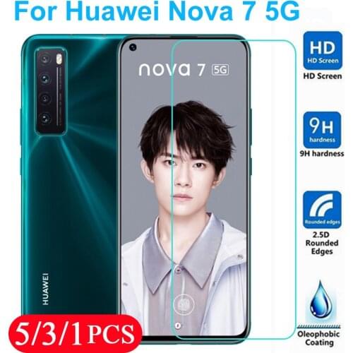 5/3/1Pcs tempered glass for huawei nova 3 3i 3e 4 4e 5 5i 5T 5Z 6 se 7 7i pro smartphone protective film phone screen protector