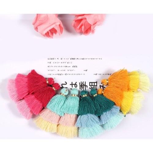 5Pcs 8cm 3Layer Contrast Color Small Treasure Tower Tassel Jewelry Accessories DIY Earrings Materials With Ring Accessories